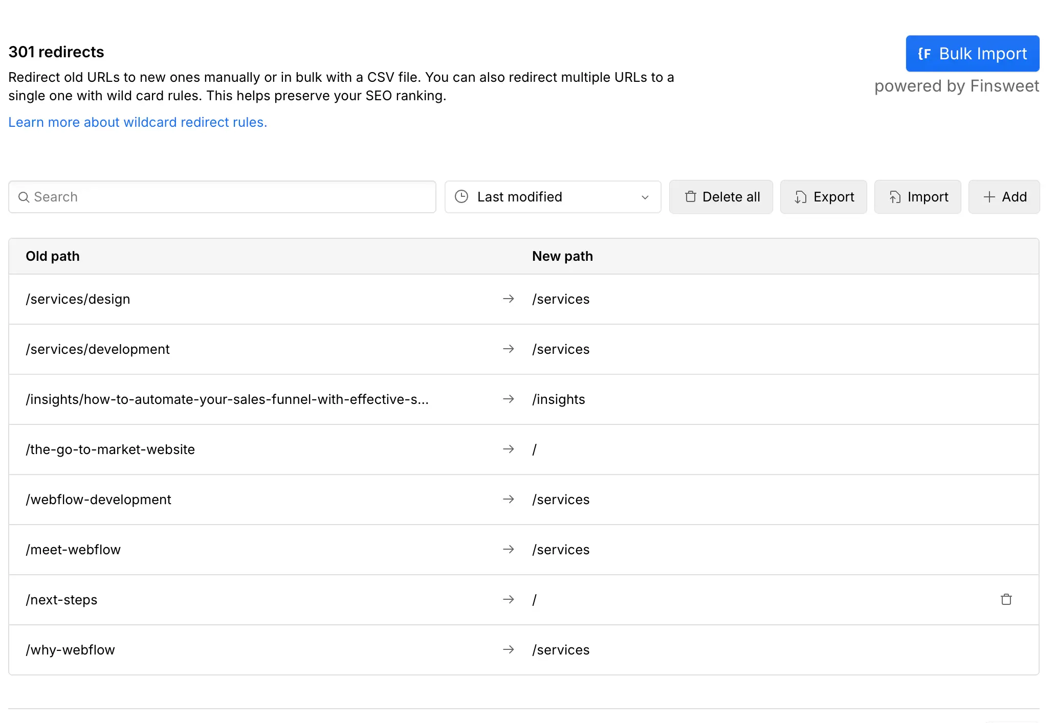 301 redirects